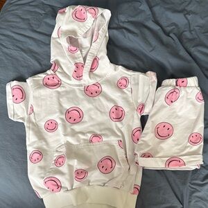 Lola & The Boys Smiley Face Set - White and Pink